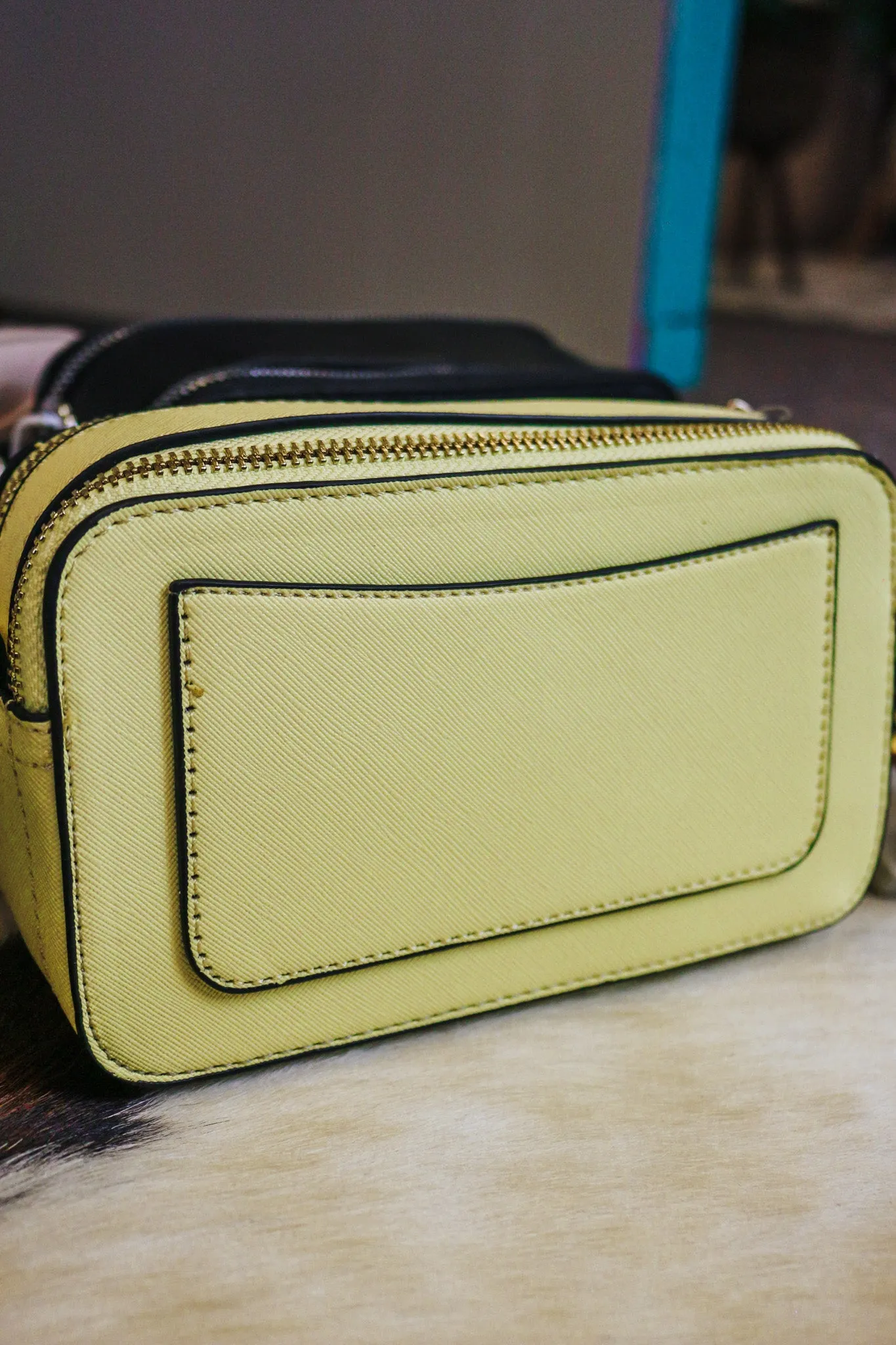 2 in 1 Smooth Zipper Crossbody Bag & Wallet Set- Yellow