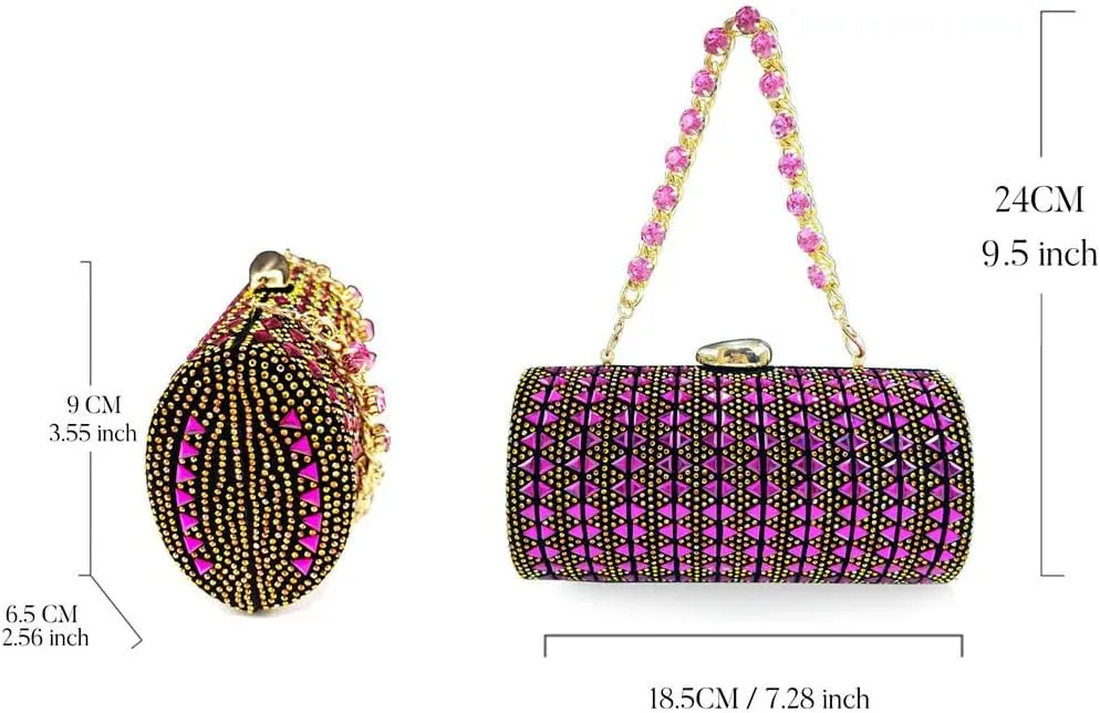 African Banquet Shoes and Bag Set Italian Rhinestone High Heels with Clutch
