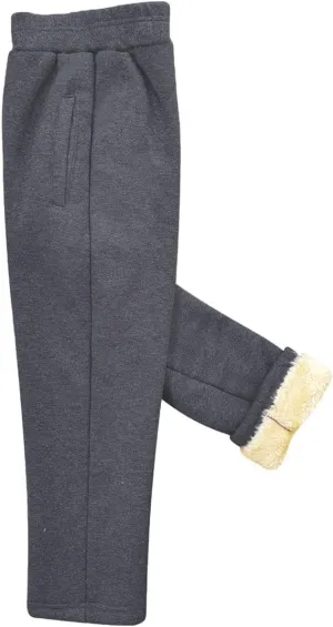 AMEBELLE Boys Girls' Winter Warm Jogger Pant Fleece Lined Elastic Waist Sweatpants