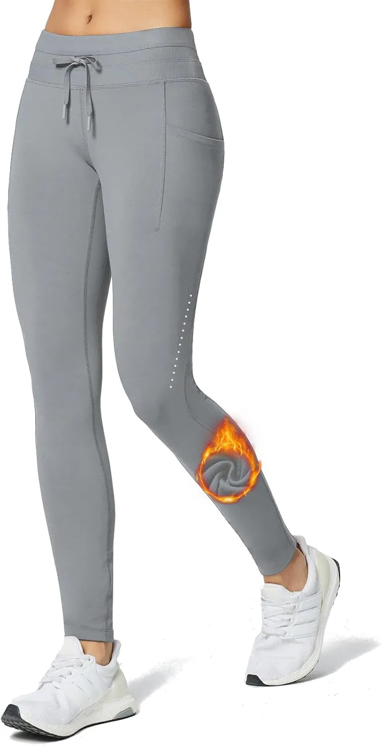 baleaf Women's Fleece Lined High Waisted Leggings Water Resistant Thermal Warm Winter Tights Ski Hiking Pants with Pockets