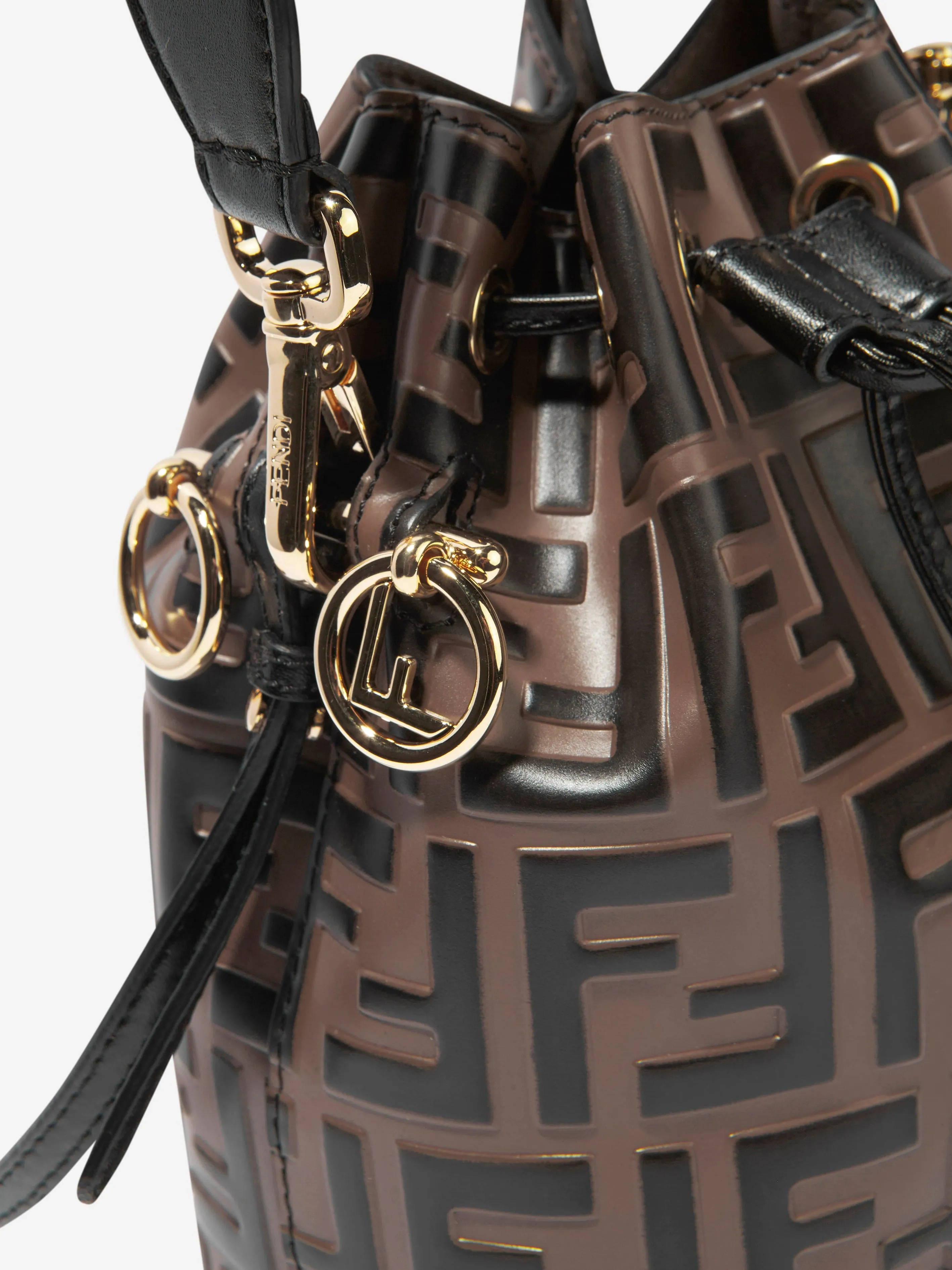 Fendi Girls Drawstring Logo Bag (H:18cm)