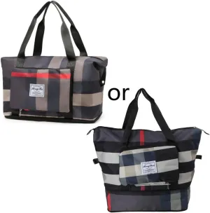 Foldable Travel Bag with Shoe Compartment Sport Tote Gym Handbag Large Capacity