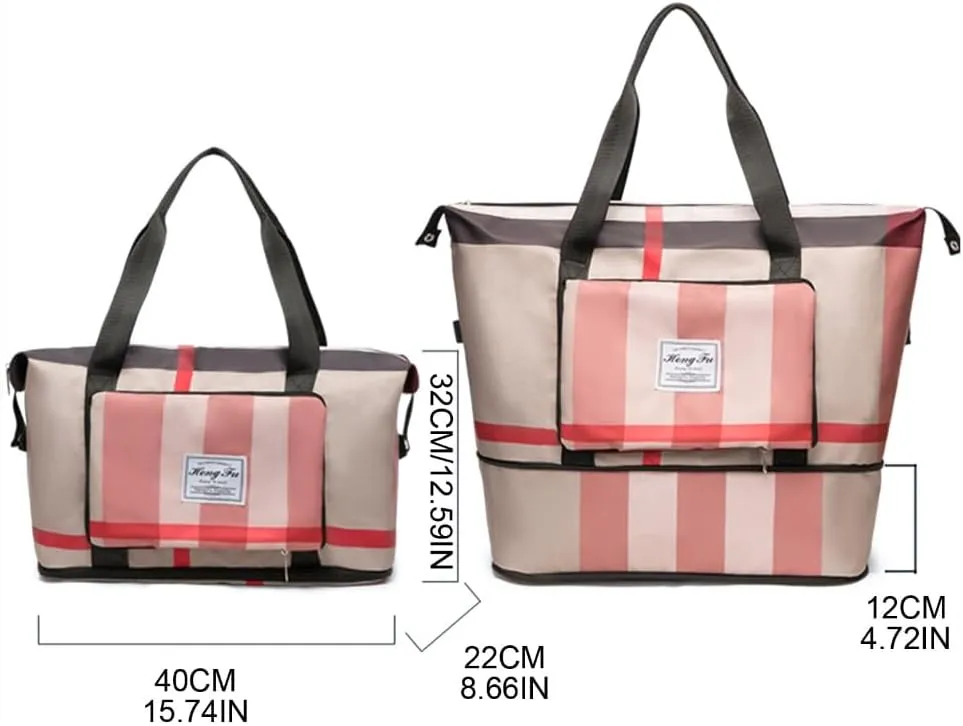 Foldable Travel Bag with Shoe Compartment Sport Tote Gym Handbag Large Capacity