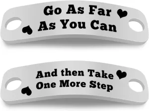 Gift For Runner Trainer Tags Go As Far As You Can And Then Take More Step Shoelace Tag Shoelace Charm Fitness Gym Gift Get Fit Running Runners Gift Inspirational Gift for Girl Women Marathon Gift