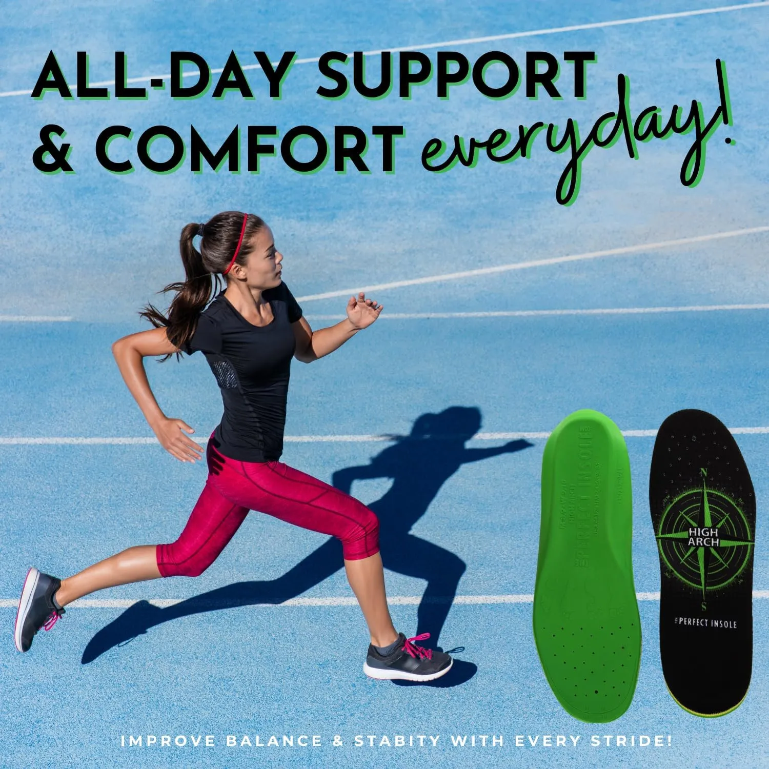 High Arch Height Insole | Podiatrist-Approved, Enhanced Comfort & Arch Support | Perfect for High Arches | Men’s 8, 9 Women’s 9, 10