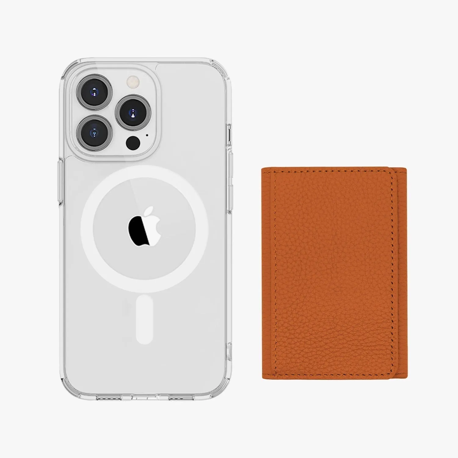 iPhone 12 Pro Max HD Clear Case with MagSafe Trifold Wallet Set