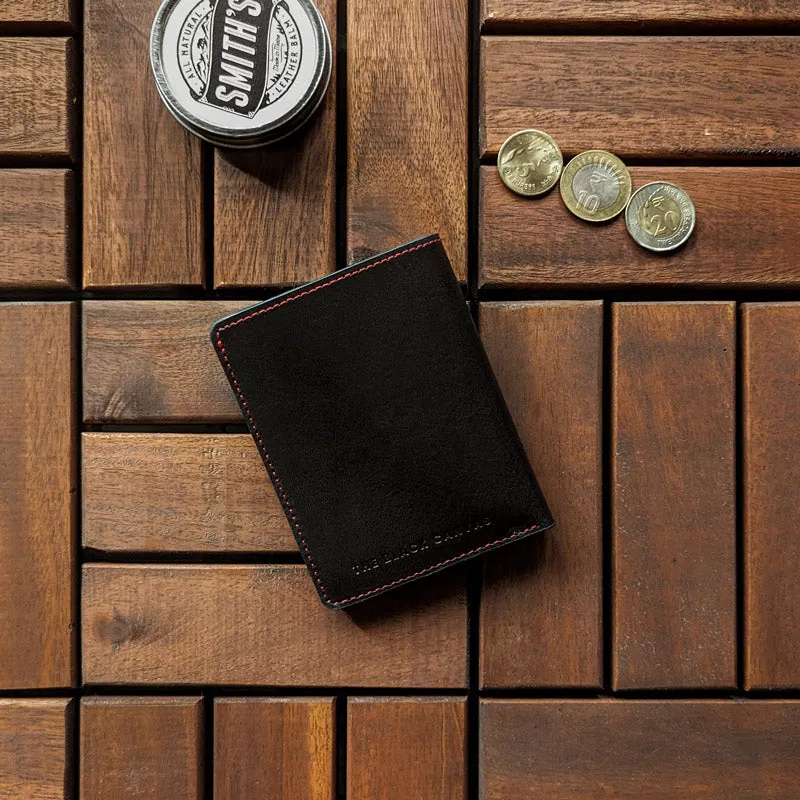Minimalist Bi-Fold Wallet - Carbon Black [Italian Vachetta]