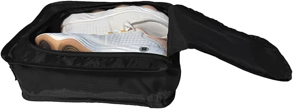 Multifunctional Travel Shoe Bags,Tote Foldable Waterproof Shoe Pouches Organizer-Double Layer (6 Shoe Bags) Black