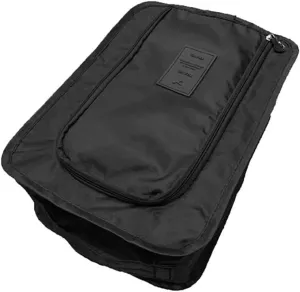 Multifunctional Travel Shoe Bags,Tote Foldable Waterproof Shoe Pouches Organizer-Double Layer (6 Shoe Bags) Black