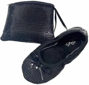 Shoes8teen Kids Girls Foldable Portable Travel Ballet Flat Shoes w/Matching Carrying Case