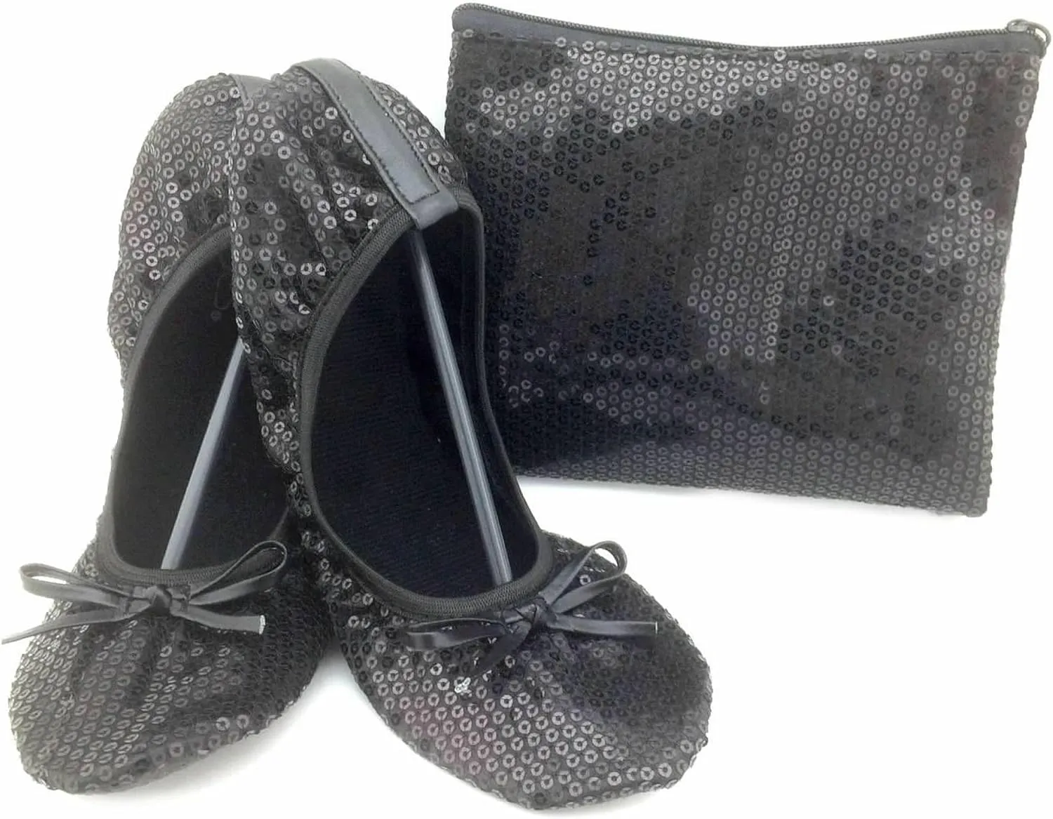 Shoes8teen Kids Girls Foldable Portable Travel Ballet Flat Shoes w/Matching Carrying Case