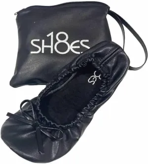 Shoes8teen Kids Girls Foldable Portable Travel Ballet Flat Shoes w/Matching Carrying Case