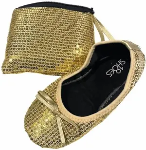 Shoes8teen Kids Girls Foldable Portable Travel Ballet Flat Shoes w/Matching Carrying Case