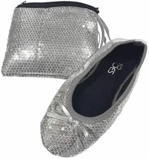 Shoes8teen Kids Girls Foldable Portable Travel Ballet Flat Shoes w/Matching Carrying Case