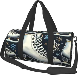 Sports Duffel Bag Ice-Skates Foldable Travel Tote Bag Weekender Sleepover Carry On Bag