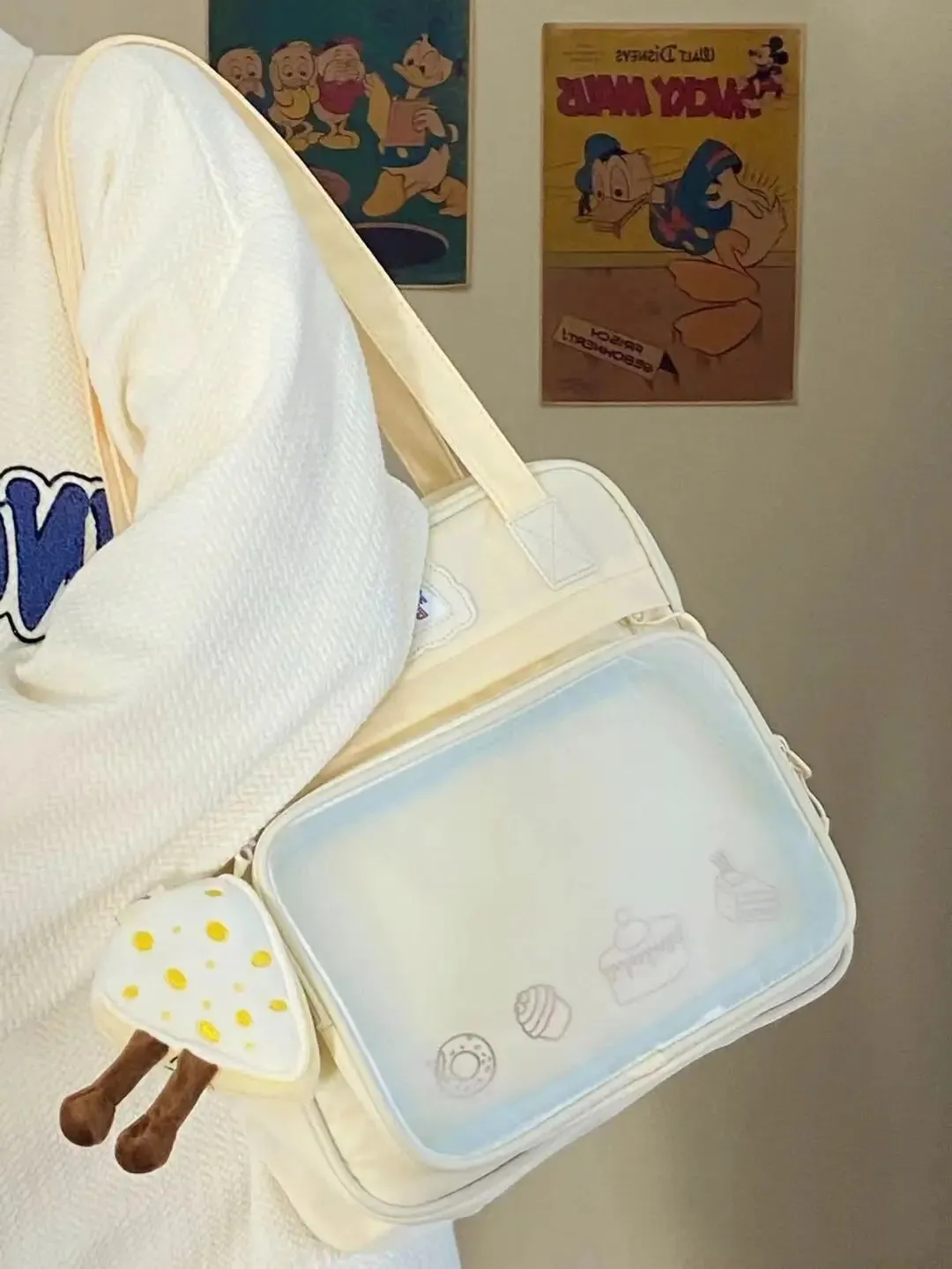 TAVIMART  -  Japanese Sweet Preppy Student Shoulder Bag Y2k Simple Fashion Large Capacity Transparent Itabag Anime Handbag Trendy Ita Bag