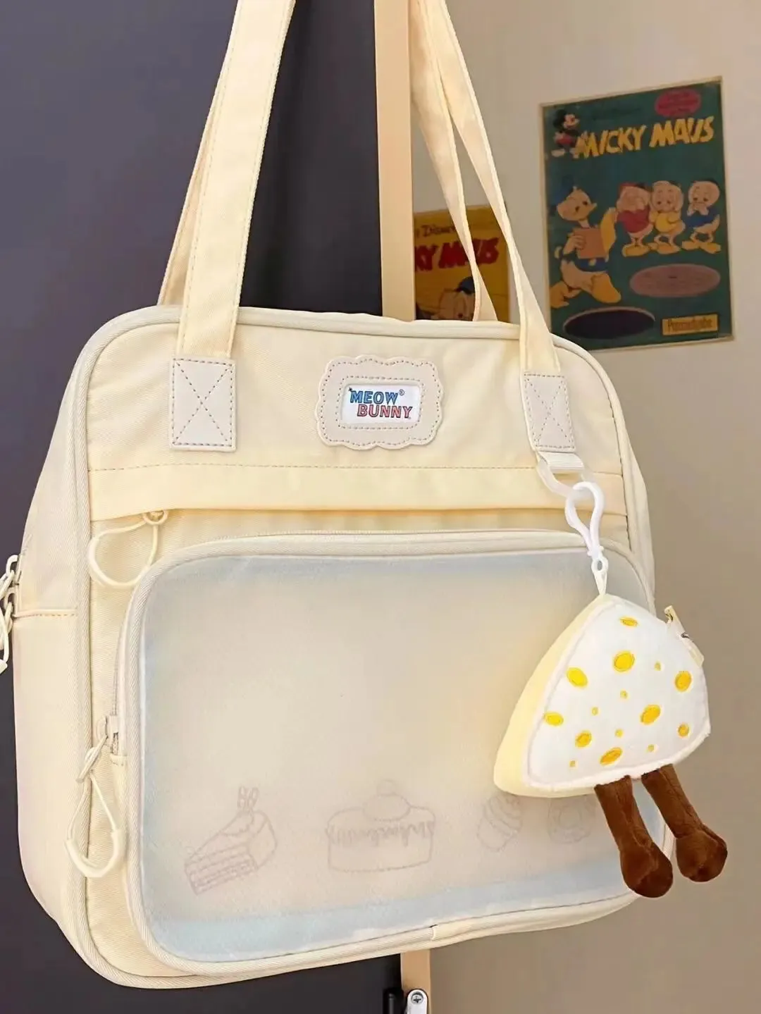 TAVIMART  -  Japanese Sweet Preppy Student Shoulder Bag Y2k Simple Fashion Large Capacity Transparent Itabag Anime Handbag Trendy Ita Bag