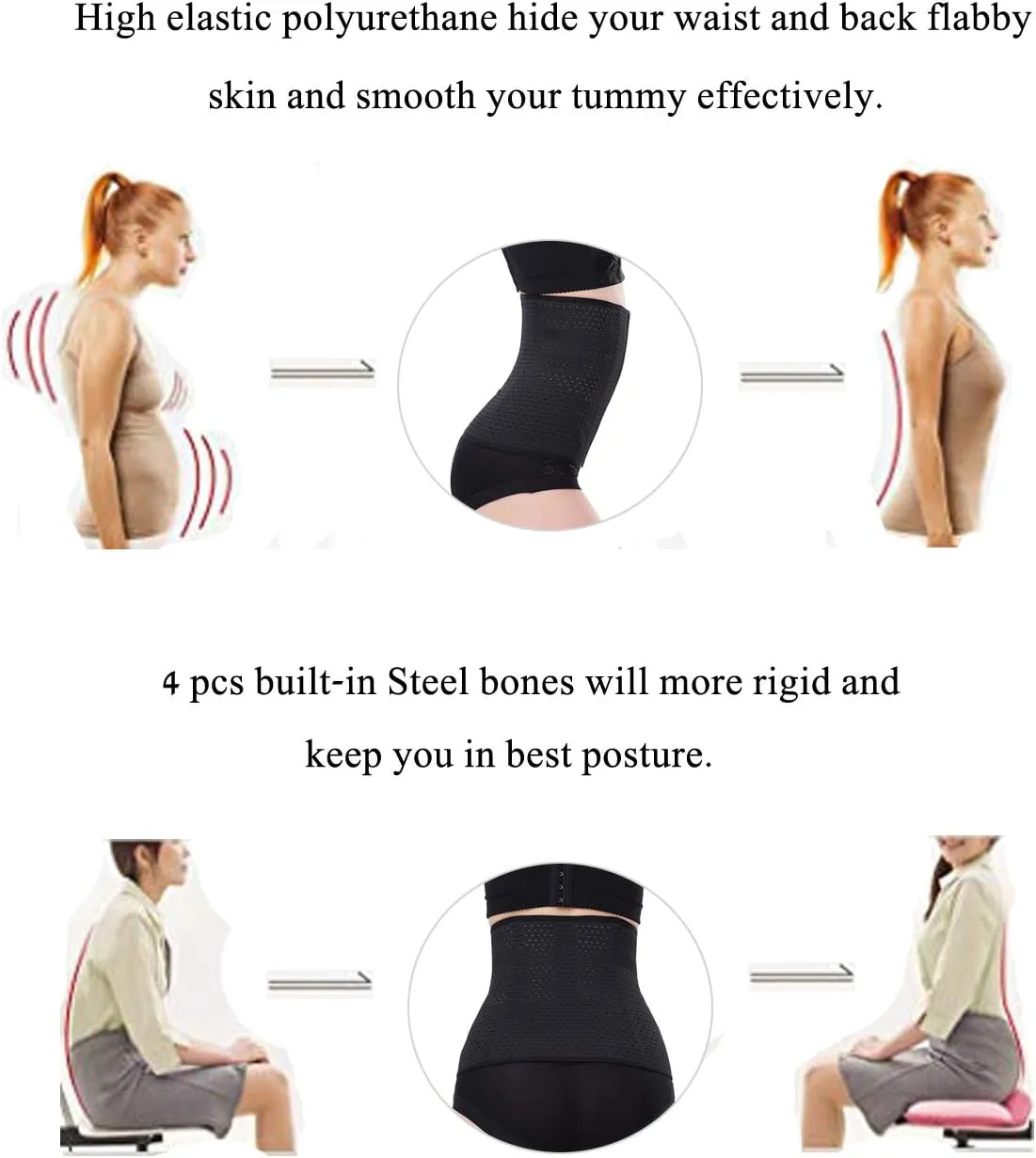 Waist Trainer Corset Breathable and Invisible Waist Shaper Training Waist Cincher for Women Tummy Control