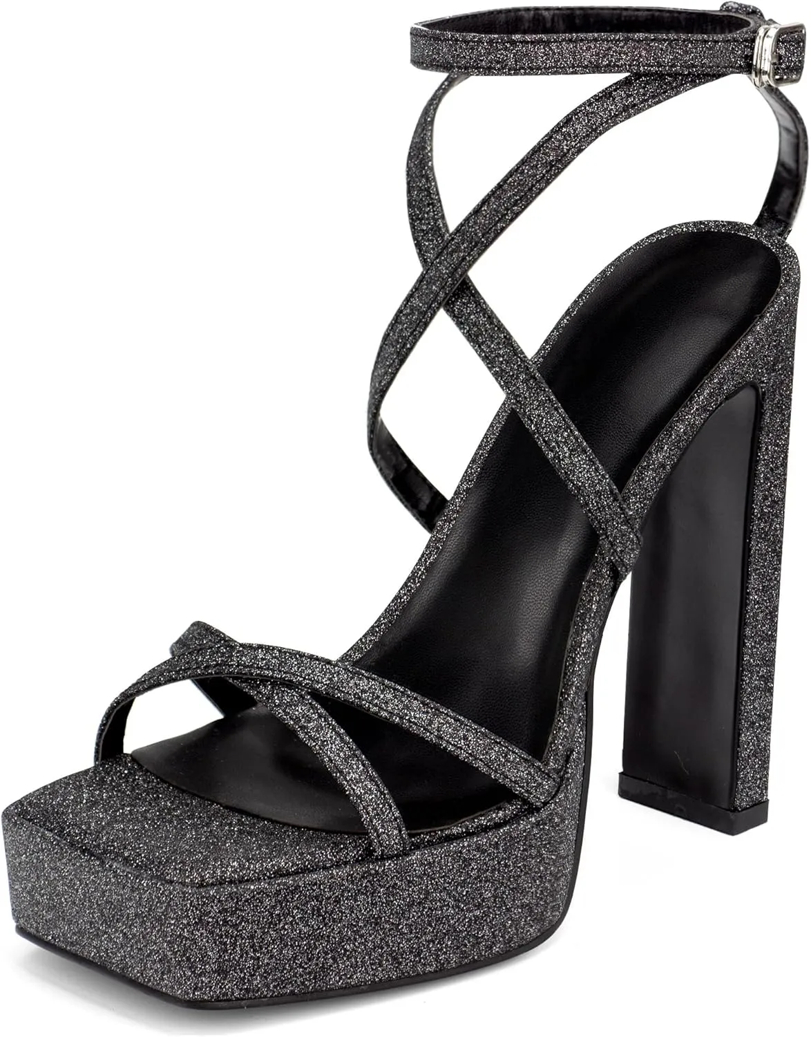 Women's Platform High Heels Open Toe Ankle Strap Strappy Chunky Heels Wedding Party Sandals Shoes