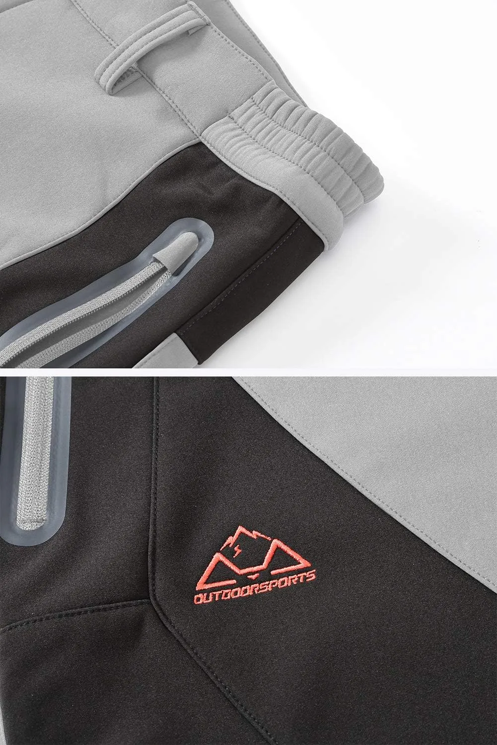 YSENTO Men's Fleece Lined Ski Snow Pants Winter Waterproof Softshell Insulated Hiking Cargo Pants